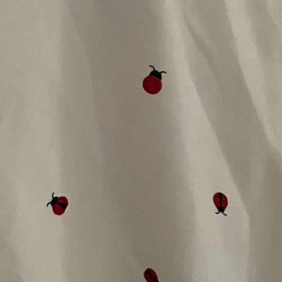 Japna ladybug print button down short sleeve rayon shirt size XS - Picture 4 of 5